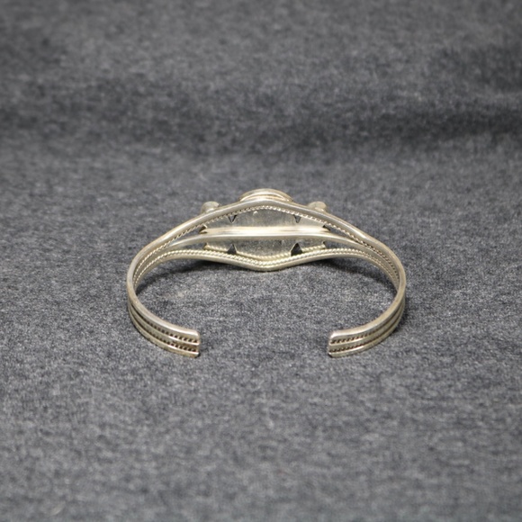 vintage handmade 925  sterling silver native turquoise Bracelet cuff - Picture 8 of 9